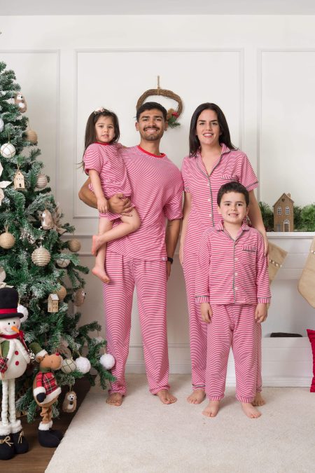 Pijama para papá rayas rojas